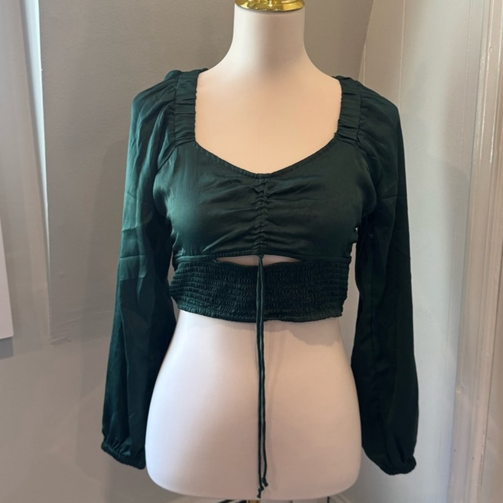 American Eagle | Green Ruched Women's Crop-Top | size S